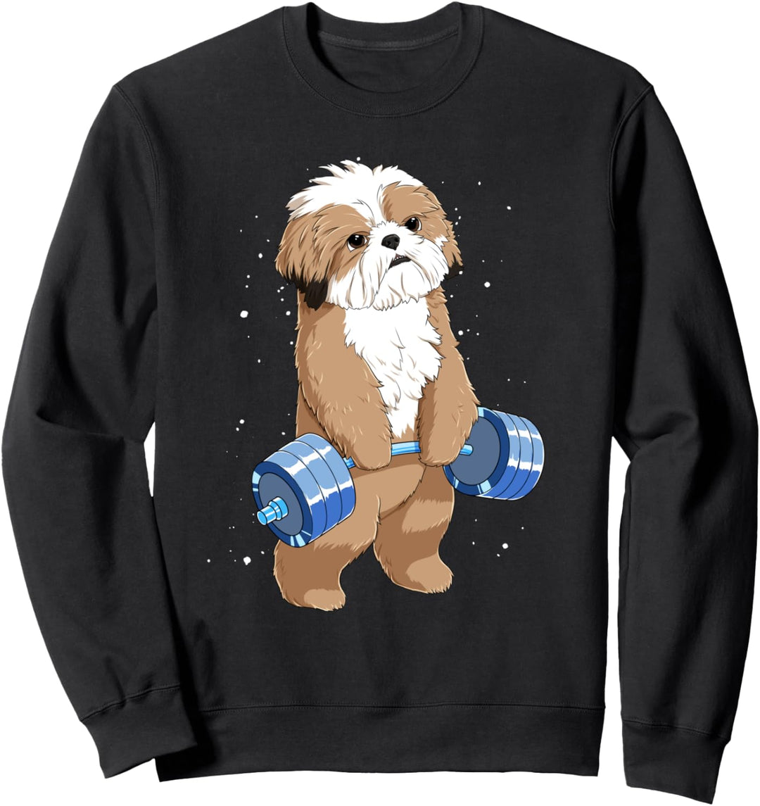 Lustiges Hund Kreuzheben Shih Tzu Sweatshirt