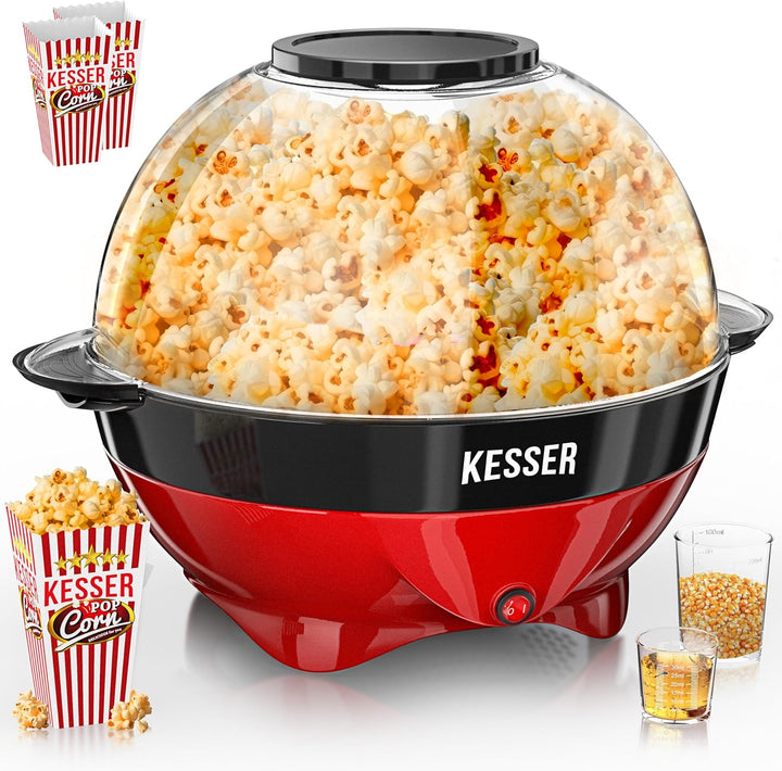KESSER® Popcornmaschine Gross 800W | Popcorn-Maker 5,5l Inhalt mit Antihaftbeschichtung Deckel & Ser