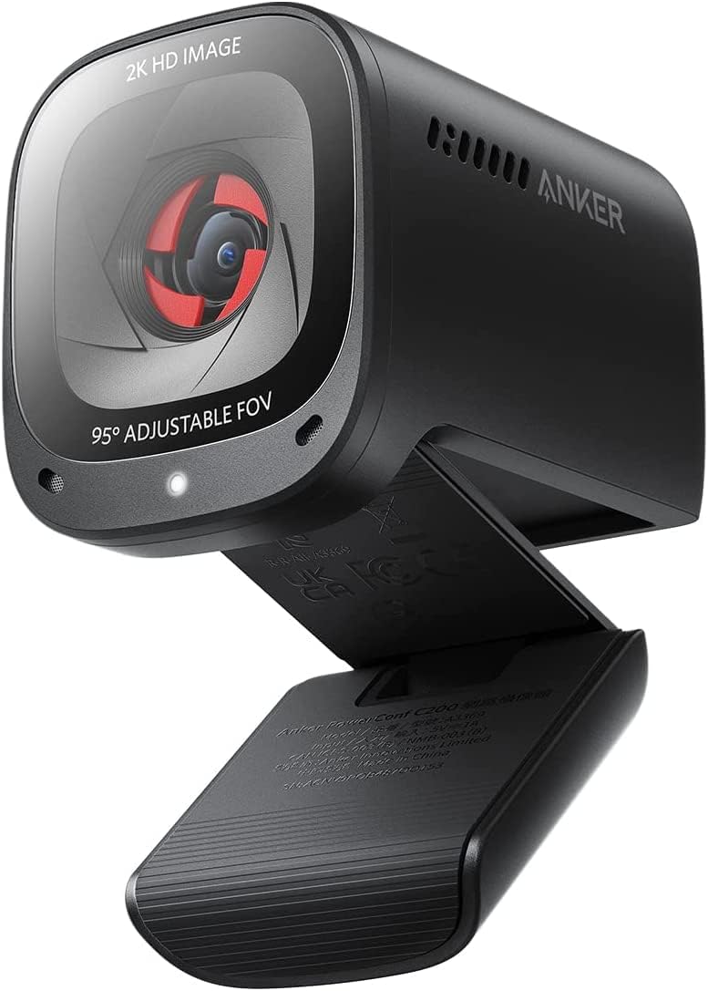 Anker PowerConf C200 2K USB-Webcam, Webcam für Laptops, Mikrofone mit Geräuschunterdrückung und K.I,