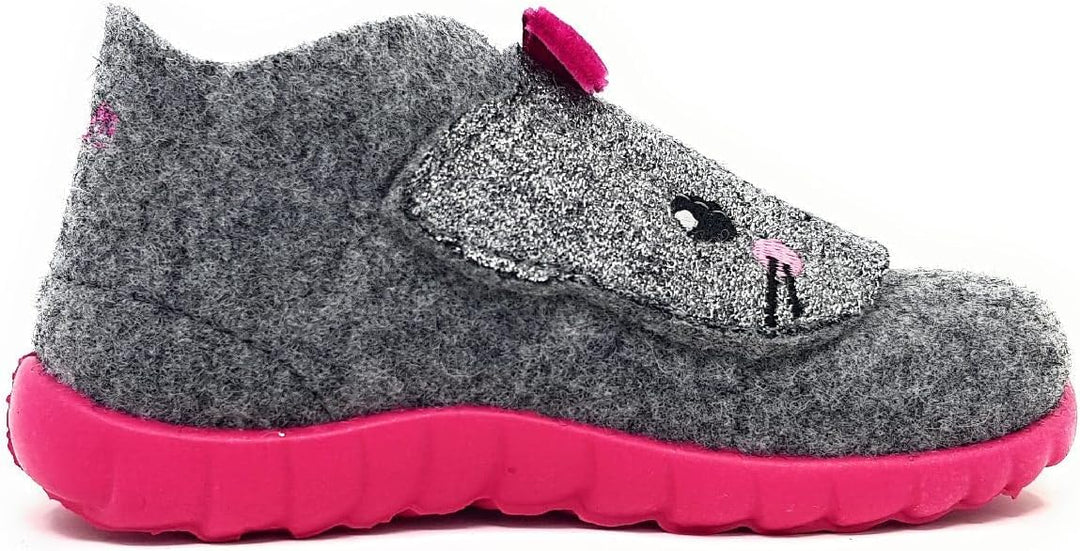 Superfit Baby-Mädchen Happy Hausschuh 19 EU Hellgrau Pink 2500, 19 EU Hellgrau Pink 2500