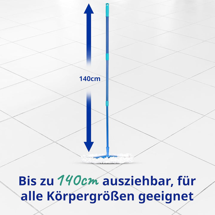 Spontex Bodenwischer mit extra flachem Mopp | Vielseitiger Wischmopp mit Mikrofaserbezug für nasses