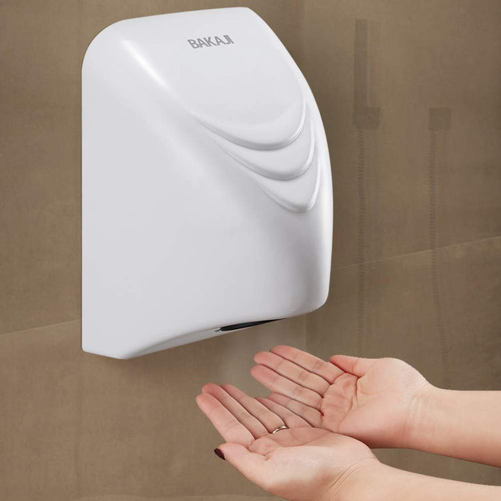 Bakaji Secador de Manos Eléctrico Automático secador de Aire Caliente de Pared - Baño Rápido con Sen
