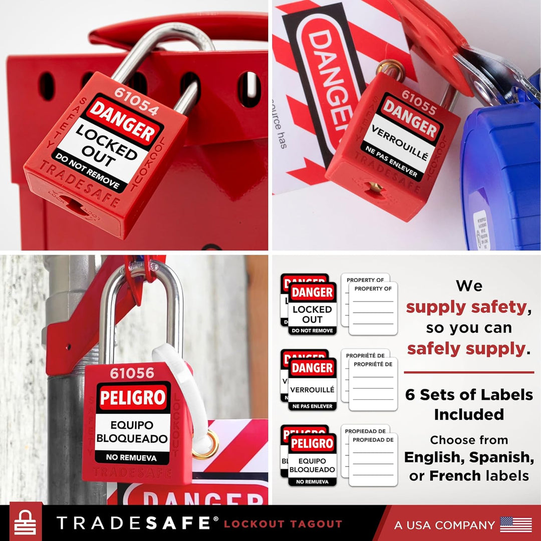 TRADESAFE Lockout Tagout Lock Set, sicherheitskonforme Sicherheitsschlösser zum Ausschliessen von Et