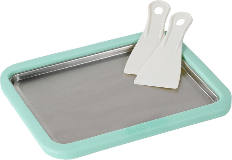 STONELINE by Mr. Ice Cream Rolls ORIGINAL Ice Cream Rolls Maker Eisplatte Mint 26x21x3,5 cm mit 2 Sp