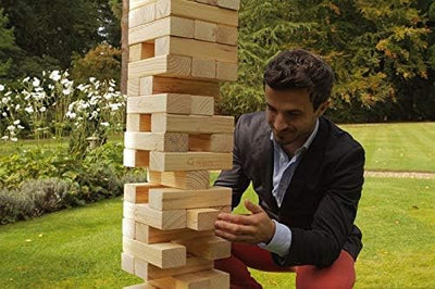 Ubergames Wackelturm XL Spiel Aus ECO Holz - 15kg - Top Qualität Stapelturm (Pinienholz bis 150 cm)