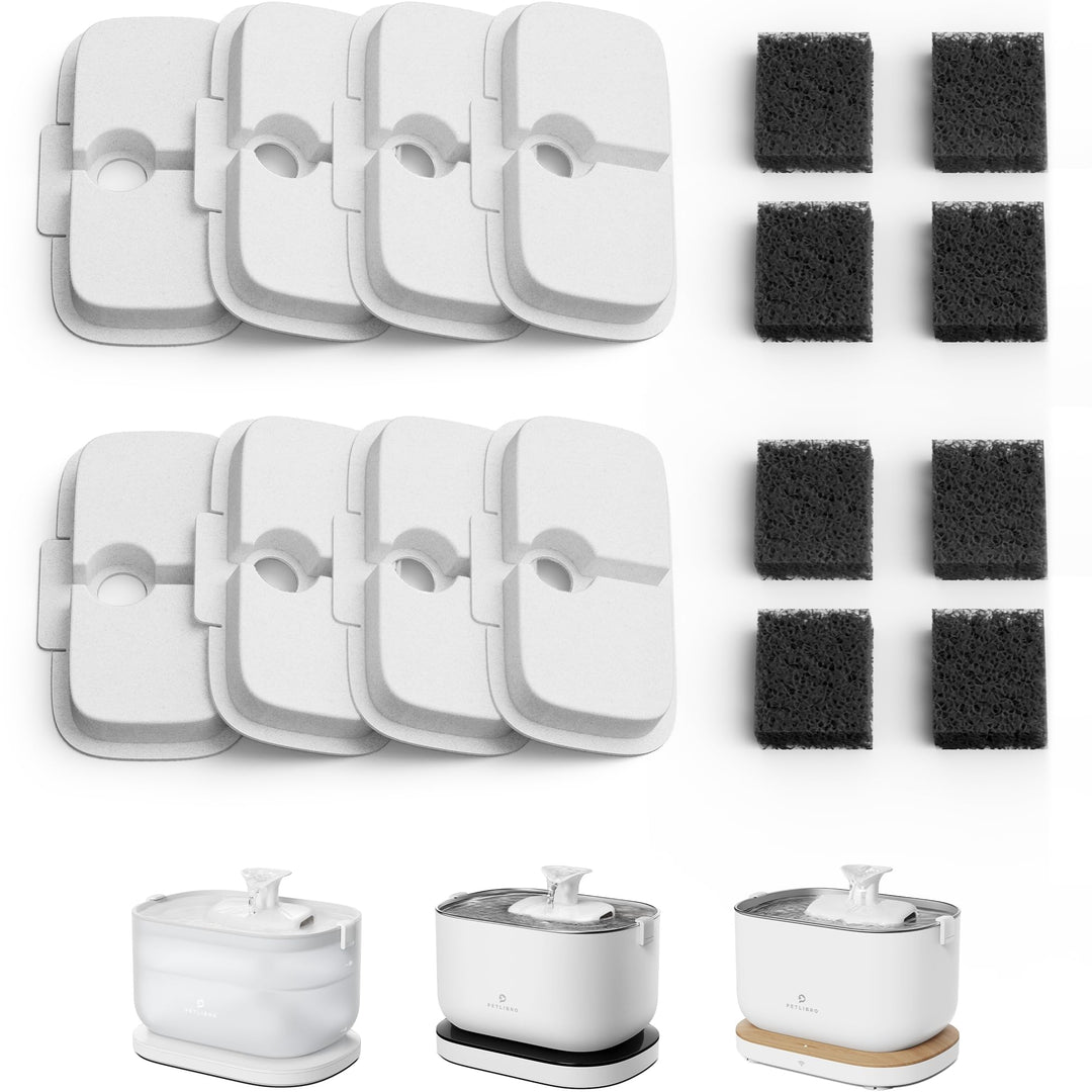 PETLIBRO Cat Fountain Filter Pack of 8 for Dockstream Drinking Fountain for Cats Weiss 8 Filters, We