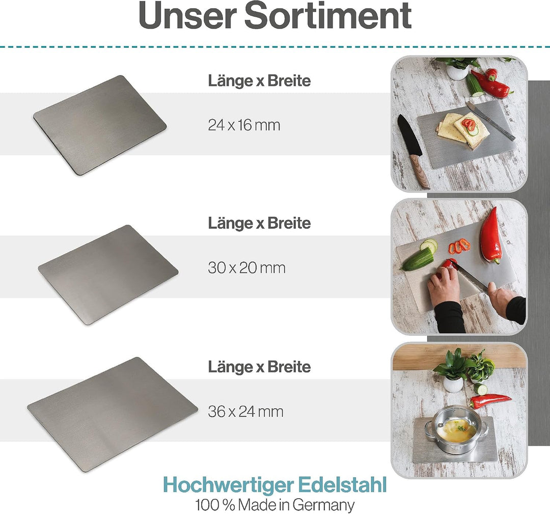 Edelstahl Schneidebrett - Für Fleisch, Fisch &amp; Gemüse - Hygienisches Schneidbrett Metall - Stahl Bre