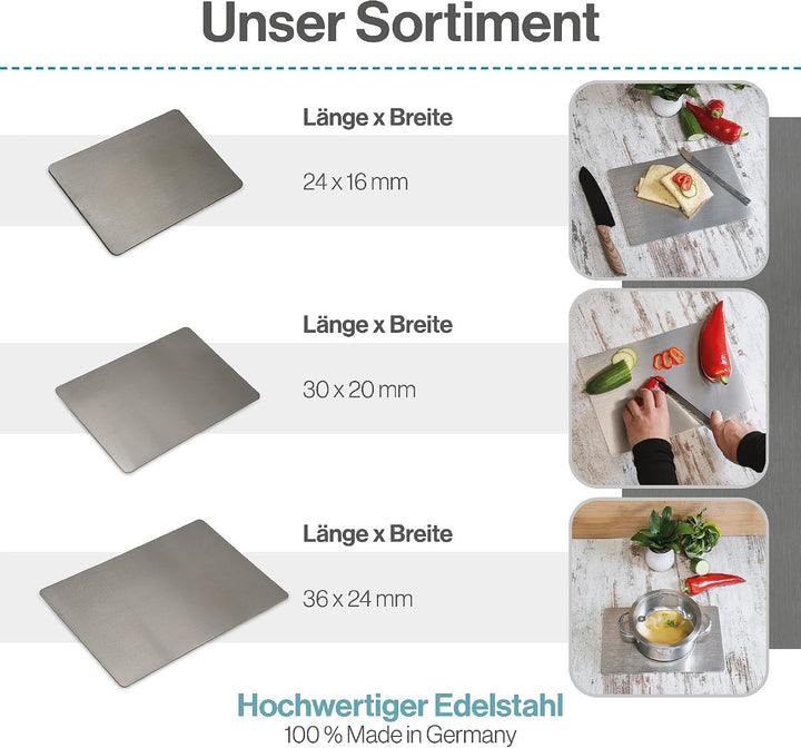 Edelstahl Schneidebrett - Für Fleisch, Fisch &amp; Gemüse - Hygienisches Schneidbrett Metall - Stahl Bre