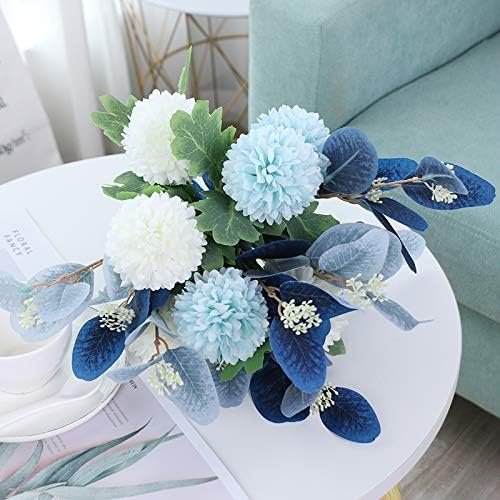NAWEIDA Künstliche Blumen mit Vase, künstliche Hortensien, Blumenarrangements für Zuhause, Garten, P