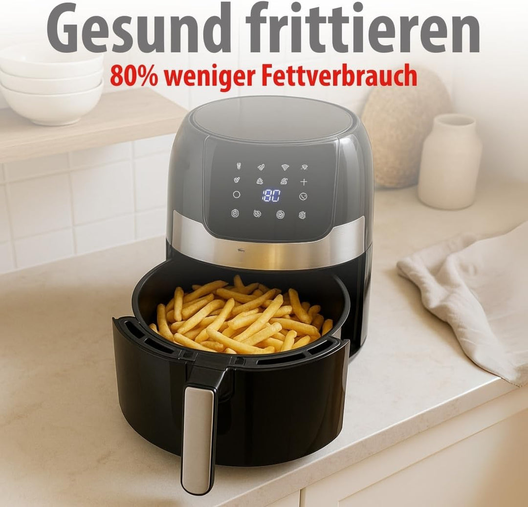 ALPINA Heissluftfritteuse, digital, 1400W, Schwarz 3,5L digital, 3,5L digital