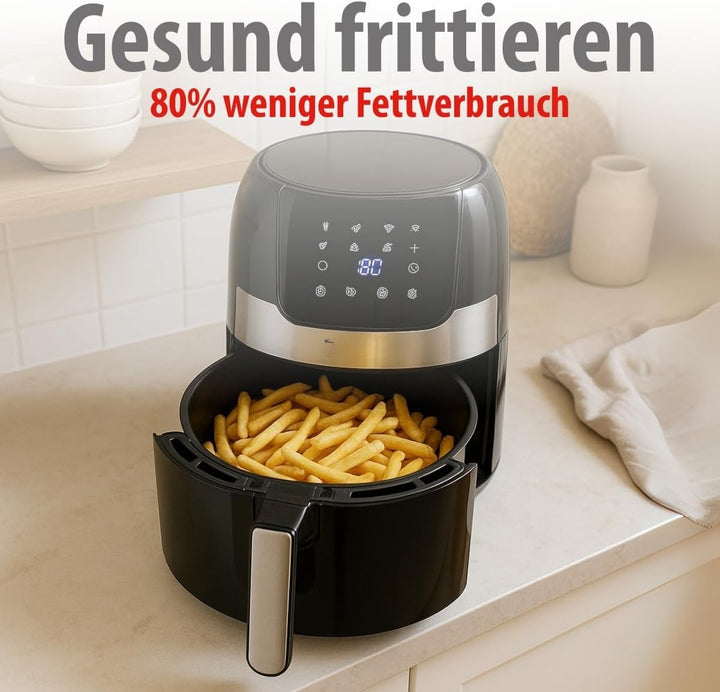 ALPINA Heissluftfritteuse, digital, 1400W, Schwarz 3,5L digital, 3,5L digital