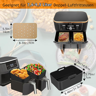 MILFECH Heissluftfritteuse Zubehör Airfryer Zubehör für Ninja Foodi AF300EU AF400EU 7.6L-9.5L und me