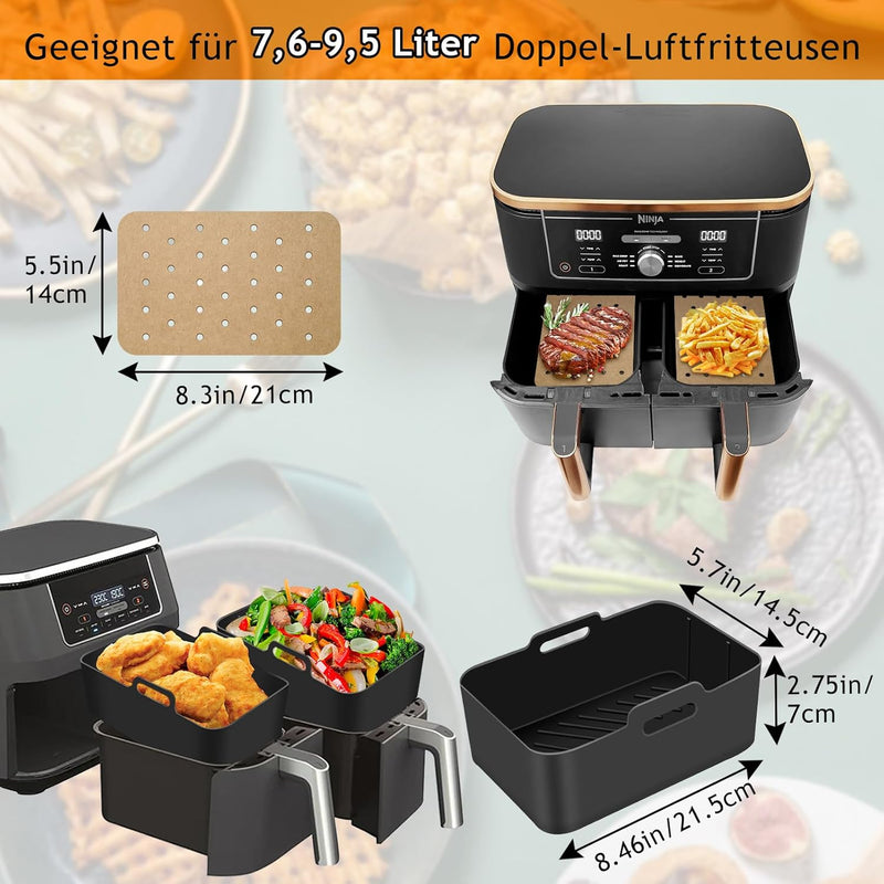 MILFECH Heissluftfritteuse Zubehör Airfryer Zubehör für Ninja Foodi AF300EU AF400EU 7.6L-9.5L und me