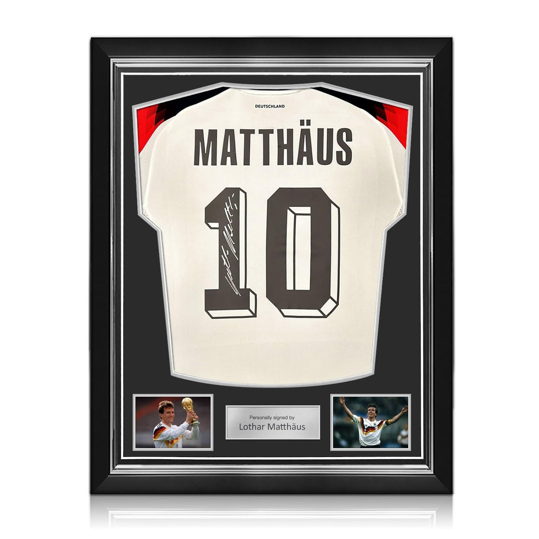 Exclusive Memorabilia Von Lothar Matthäus signiertes Deutschland-Trikot. Hochwertiger Rahmen