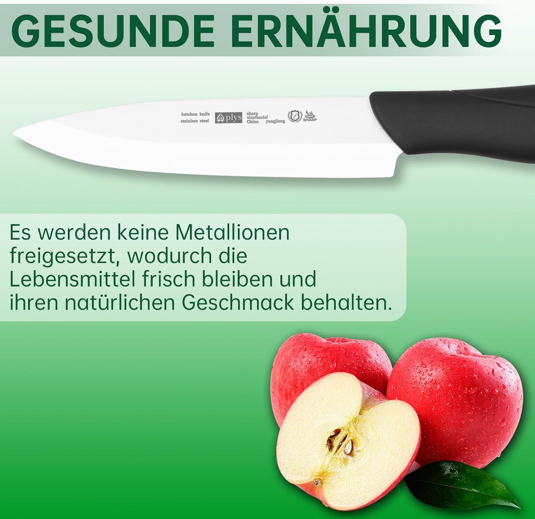 Keramikmesser Set Keramik Messer Küche: Scharf 2er Pack Messerset 15.5cm Kochemesser, 10.7cm Obstmes