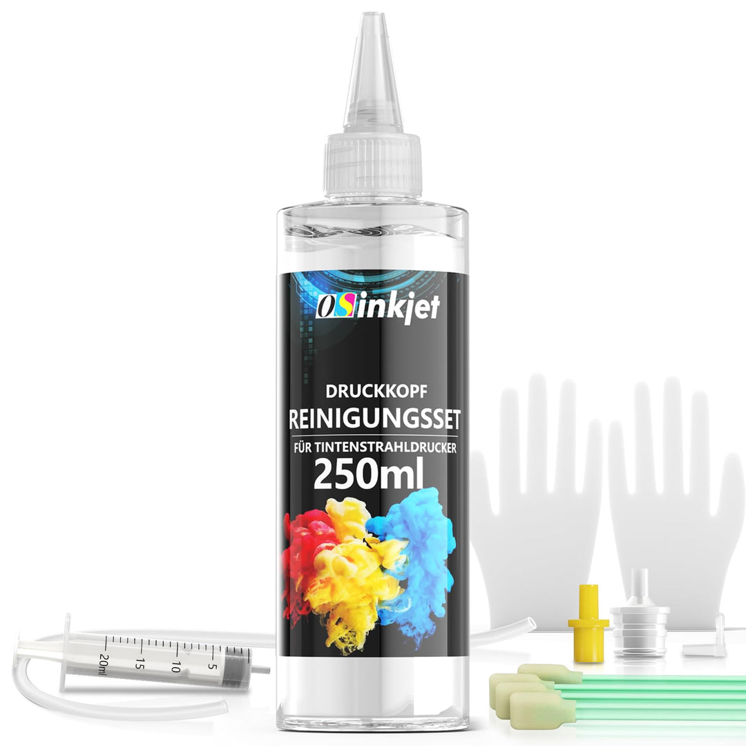 Druckkopfreiniger, 250ml Düsenreiniger Kompatibel für Epson HP Canon Brother Tintenstrahldrucker, Dr