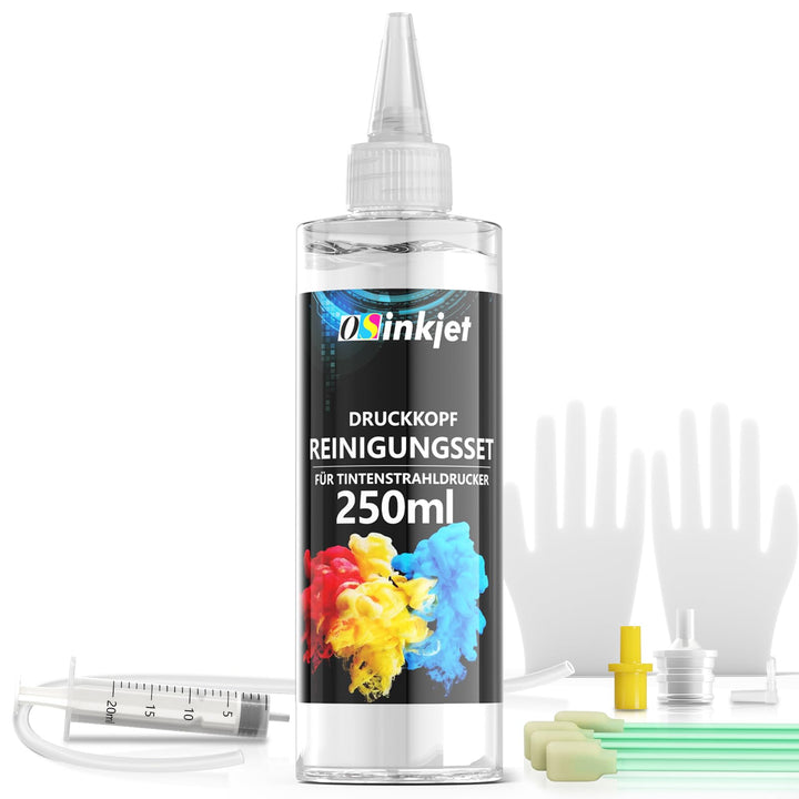 Druckkopfreiniger, 250ml Düsenreiniger Kompatibel für Epson HP Canon Brother Tintenstrahldrucker, Dr