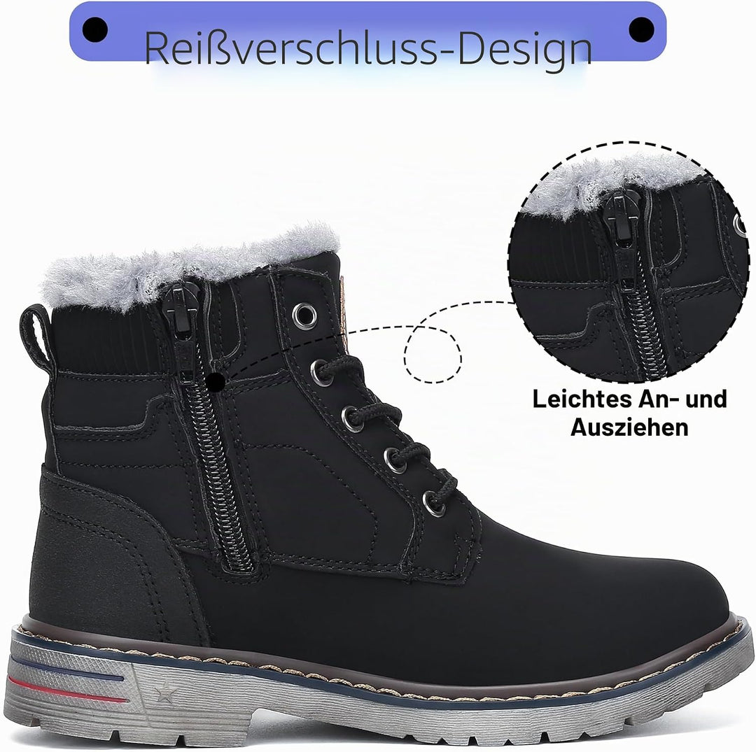 Mishansha Winterschuhe Kinder Warme Stiefeletten Gefüttert Winterstiefel Jungen Mädchen Schneestiefe