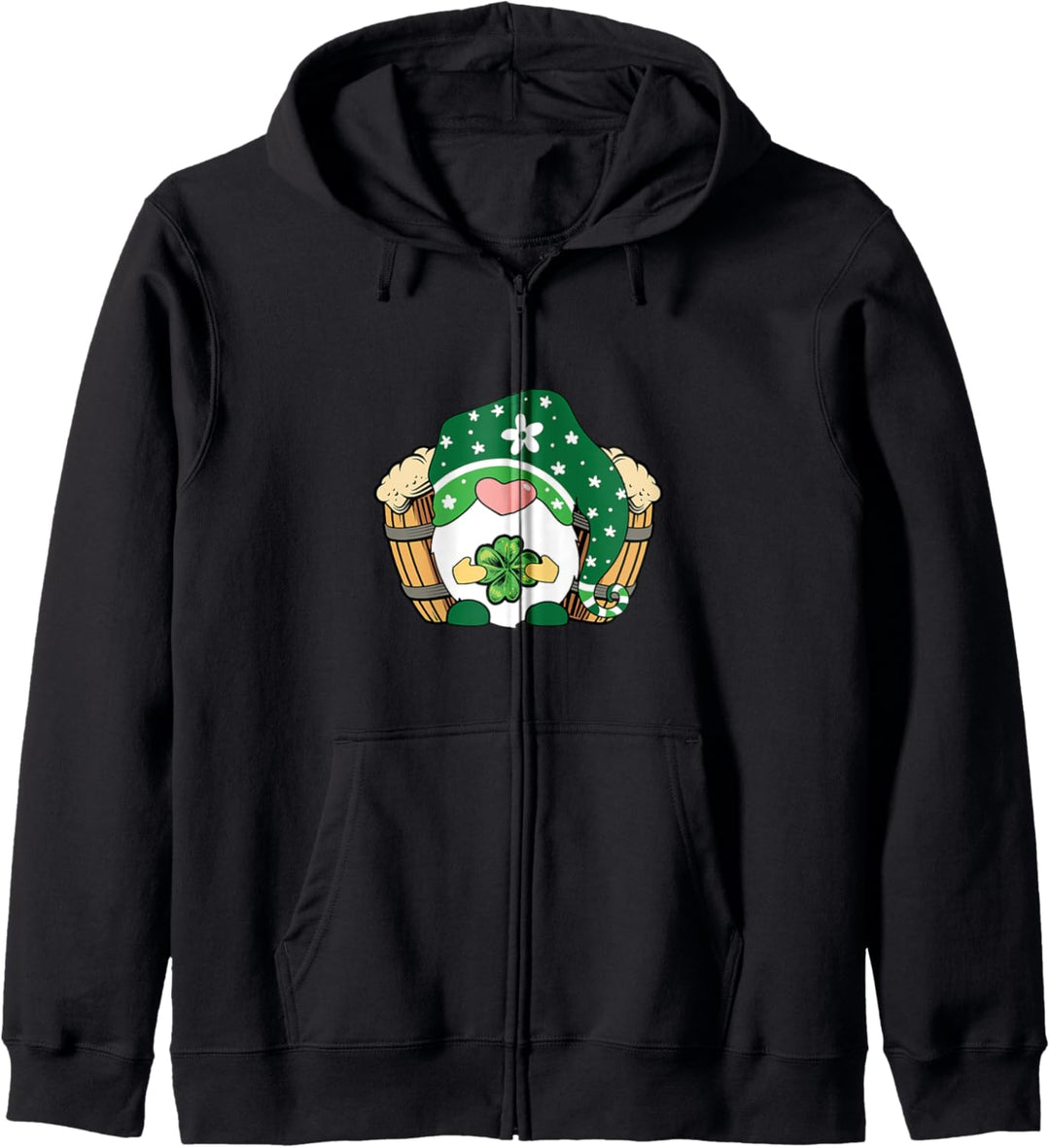 Gnome Holding Heart Shamrock St Patrick's Day Kapuzenjacke