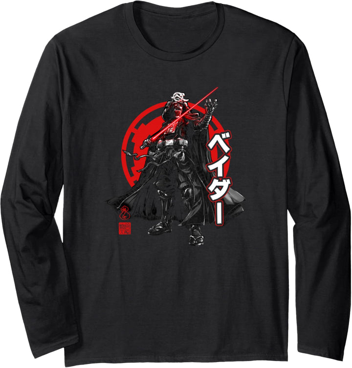 Star Wars Visions Darth Vader Kanji Poster Langarmshirt
