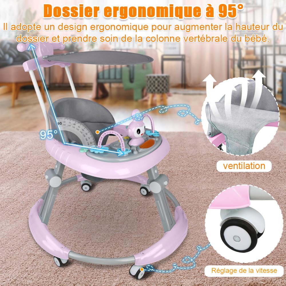 OHMG 3-in-1 Lauflernhilfe für Babys, mitwachsend, Mädchen & Jungen, Lauflernhilfe für Babys, mit Uni