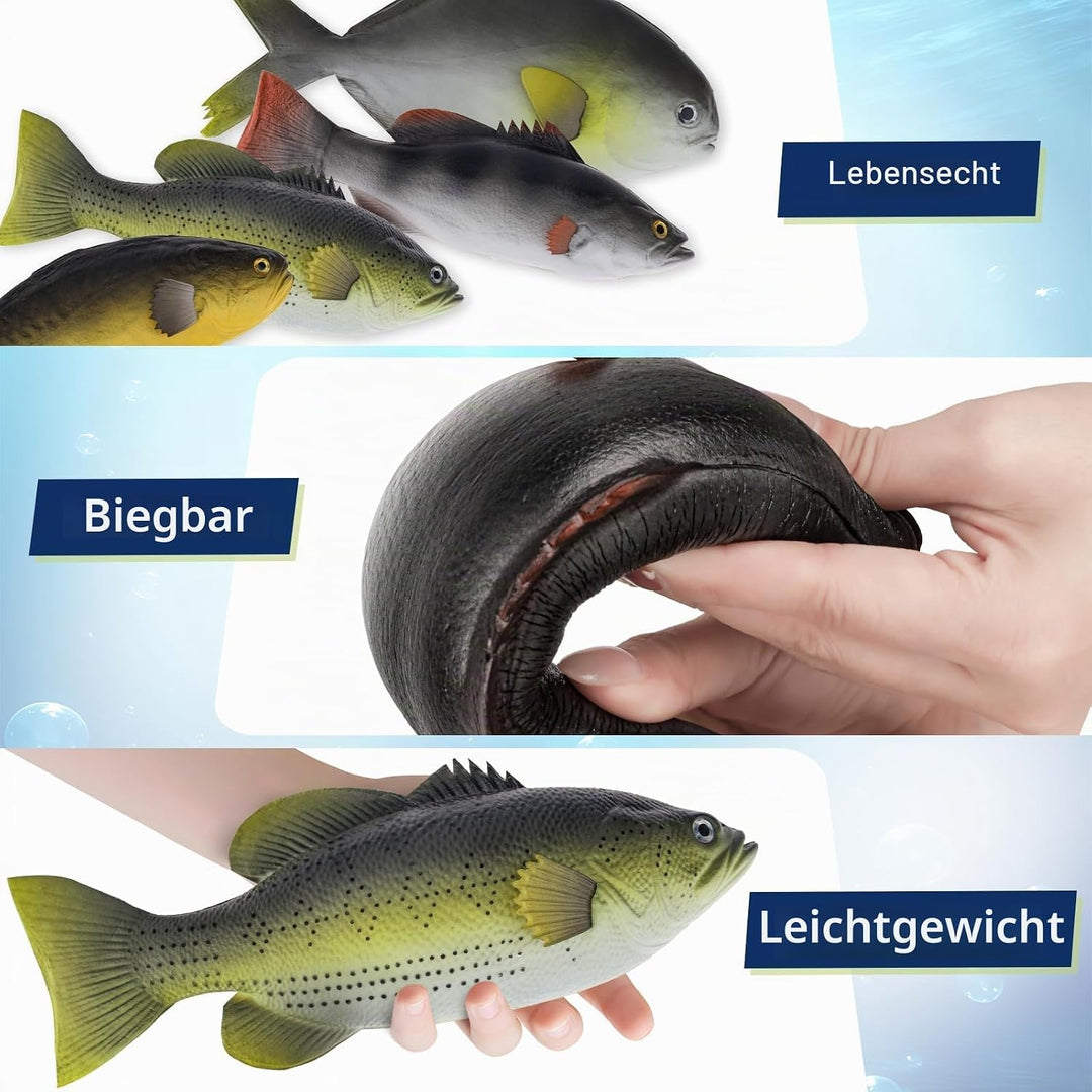 Meiwlong 4 Stück Künstliche Fisch Deko Kunststoff Fische Dekoration Realistische Simulation Modell G