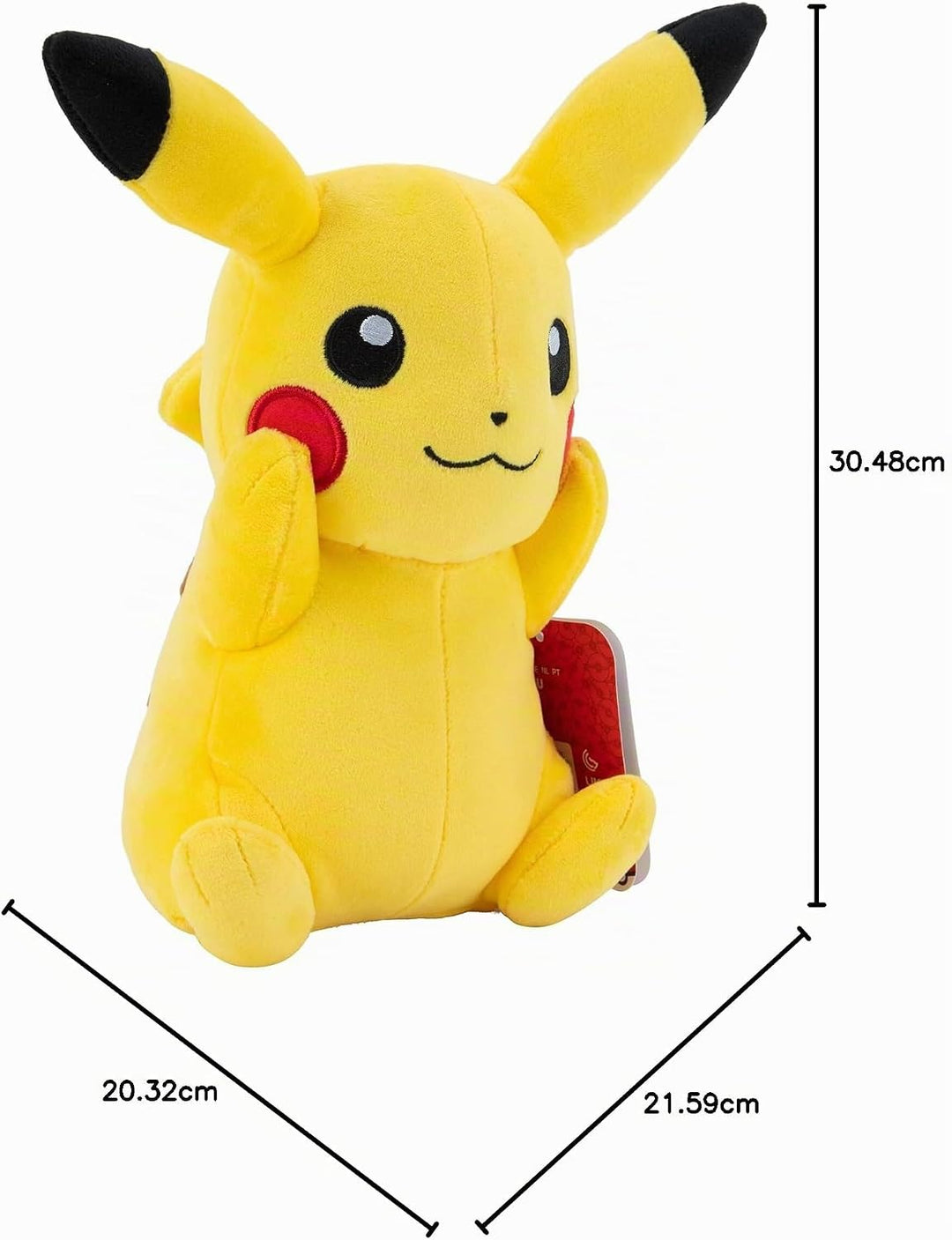 Pokémon PKW3074-20cm Plüsch - Pikachu, offizielles Plüsch Single, Single