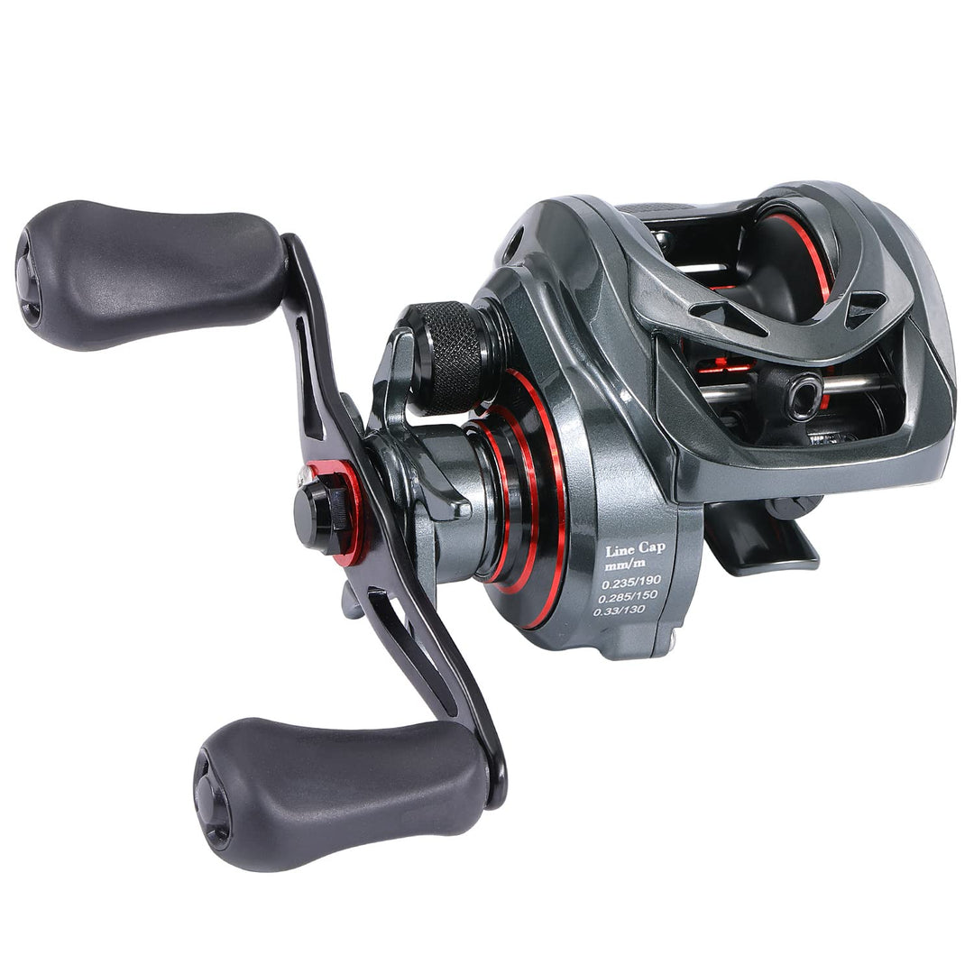 Sougayilang MAX Baitcasting Rolle 8.0:1 High Speed Gear Ratio Angelrolle 18LB Kohlefaser Drag Baitca