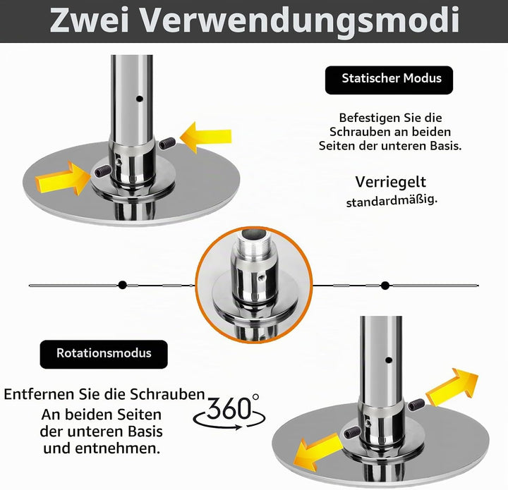 PRIOR FITNESS Permanente Tanzstange mit Fester Platte Tanzstange für Zuhause Tanzstange mit Deckenha