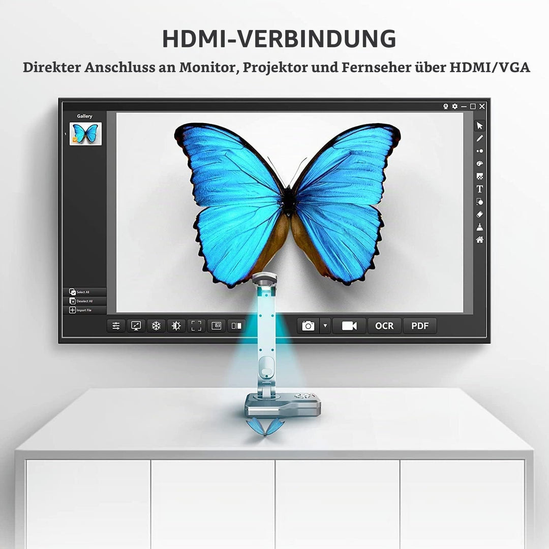 JOYUSING V508 VGA/HDMI/USB 8 Megapixel Dokumentenkamera und Visualizer, A3-Format, LED-Licht &amp; Mikro