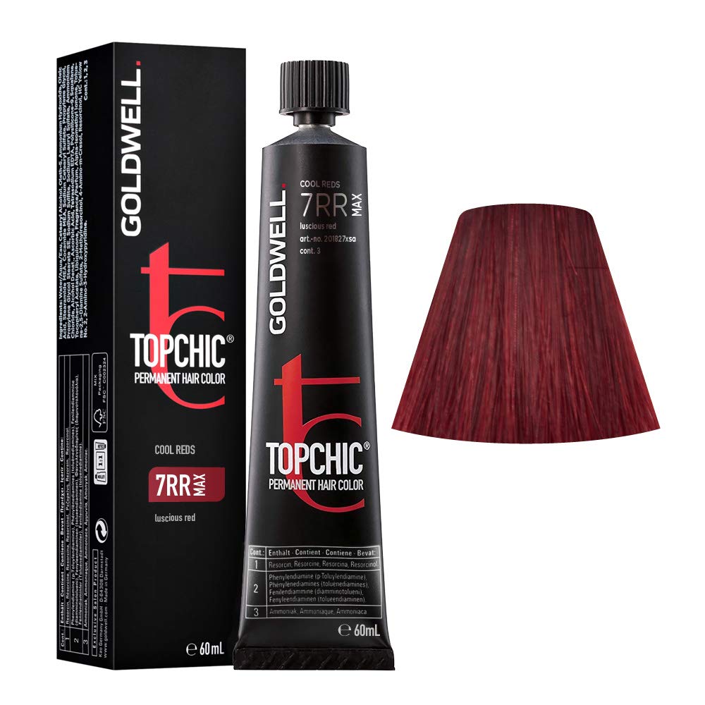 Goldwell Topchic Haarfarbe 7RR luscious rot, 1er Pack (1 x 60 ml) 7RR Max Luscious Red 1 g (1er Pack