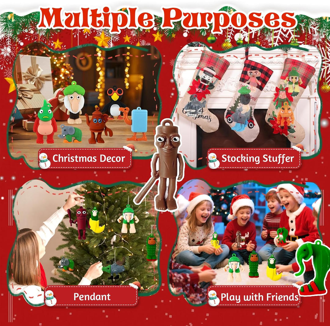 24 Stück Italian Brainrot Adventskalender 2025, Tung Tung Tung Sahur Adventskalender Italian Brainro