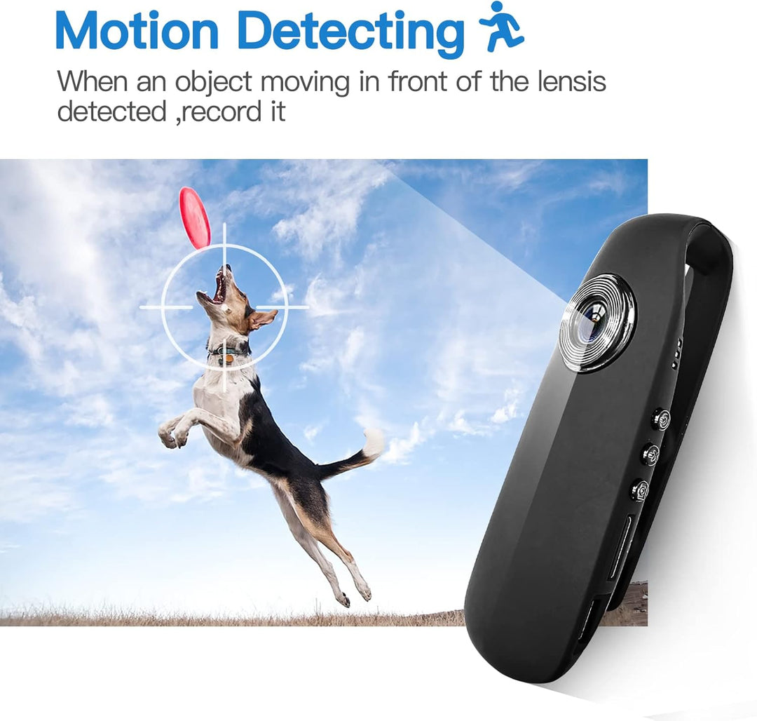 CAMMHD 1080P 32GB Körperkamera Full HD Portable Bodycam One-Key-Aufnahme Bewegungserkennung, 3-7 Stu