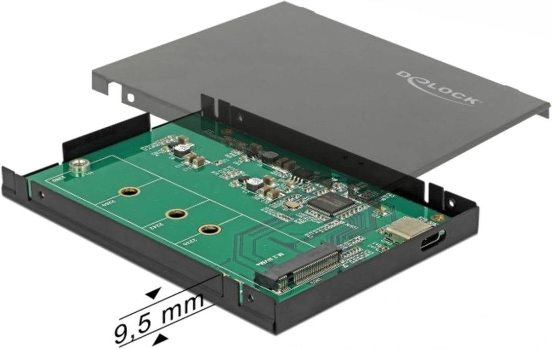 Delock Externes 2.5 Gehäuse für m.2 NVMe PCIe SSD mit USB 3.1 Gen 2 USB Type-C (Chipsatz: Asmedia AS