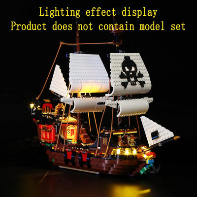 GEAMENT LED Licht-Set (Fernbedienung) Kompatibel mit Lego Piratenschiff (Pirate Ship) - Beleuchtungs