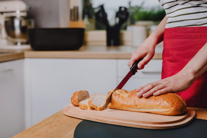 Brotkasten mit Deckel Schneidebrett aus Holz, 2-in-1 Brot-Aufbewahrungsbox Küche Holzbrett, Kunststo