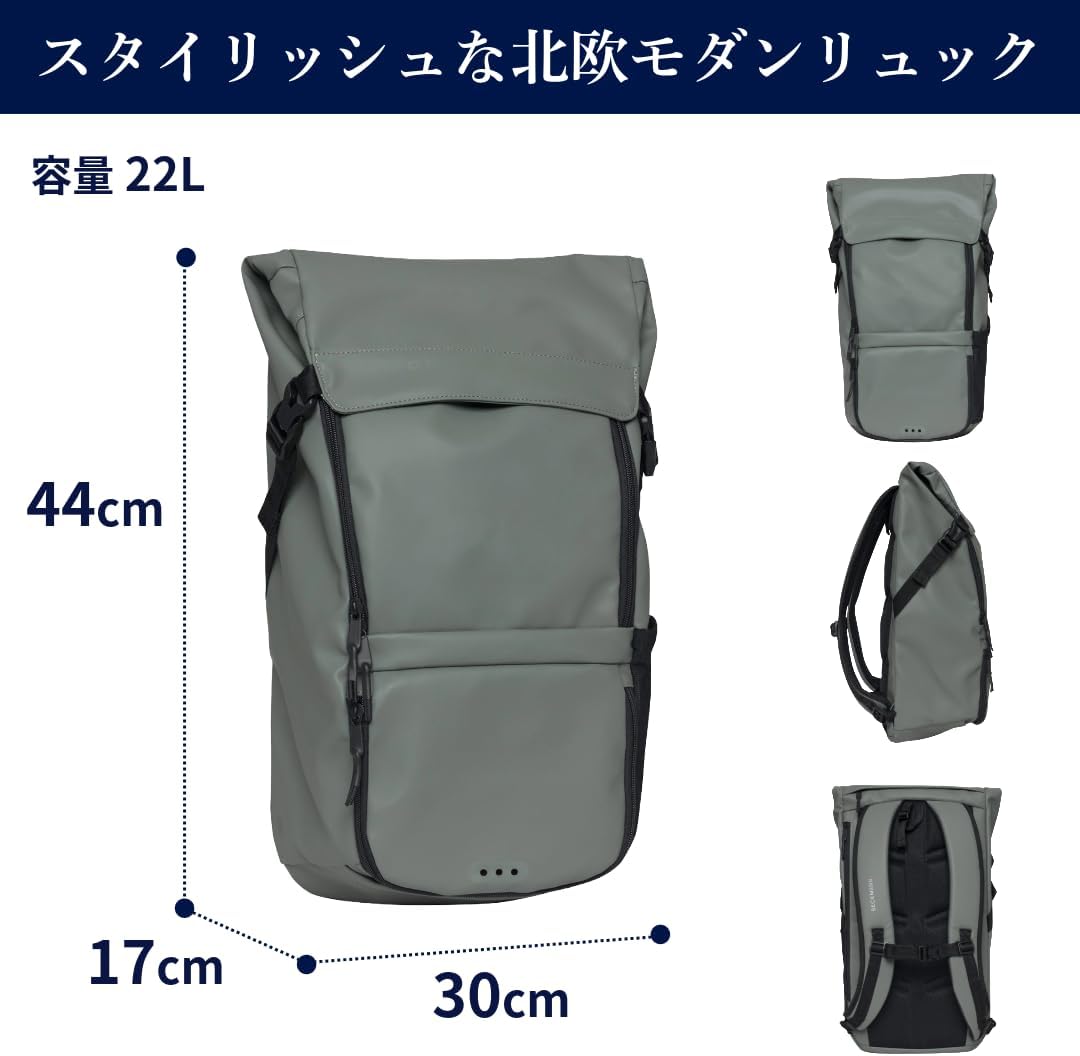 BECKMANN Street Light Backpack 22L Green
