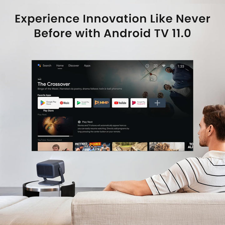 JMGO N1 Pro Beamer 1080P Full HD, MALC™ Dreifarbiger Laser Projektor Heimkino mit Android TV 11, 150