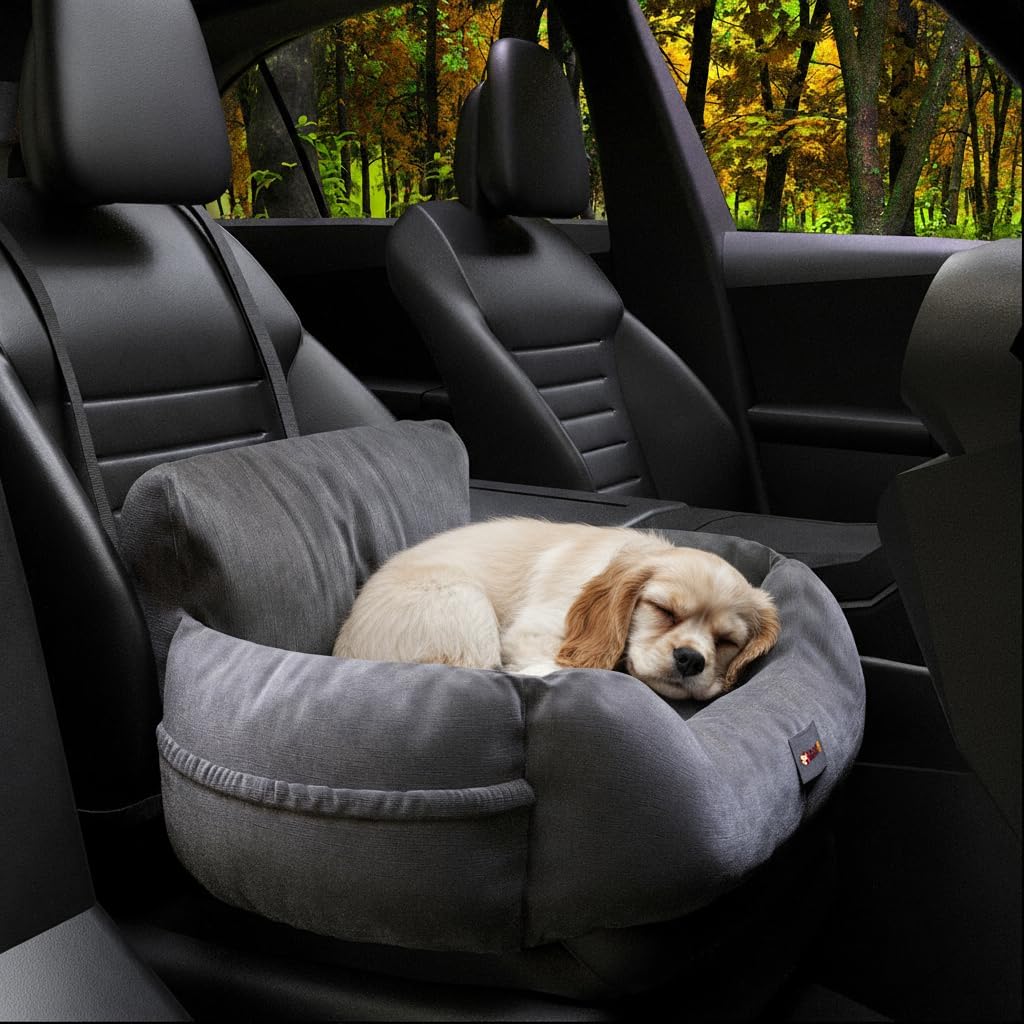 BENNO® Hundesitz Buddy Autositz für Hunde 55x45x30 cm anthrazit - Stabiler Autokorb mit rutschfestem