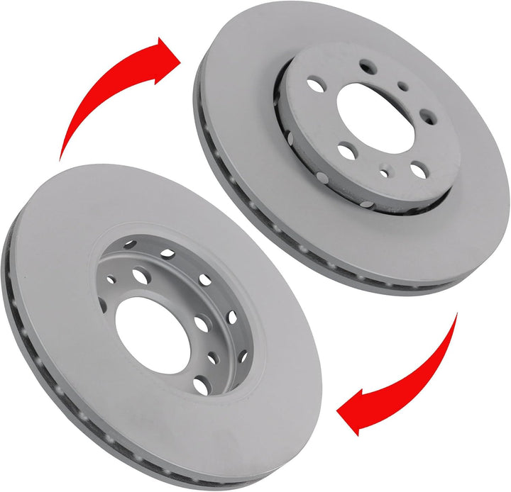 ATE Bremsenset Vorderachse inkl. Bremsscheiben vorne Ø 256 mm belüftet und Bremsbeläge vorne + Warnk