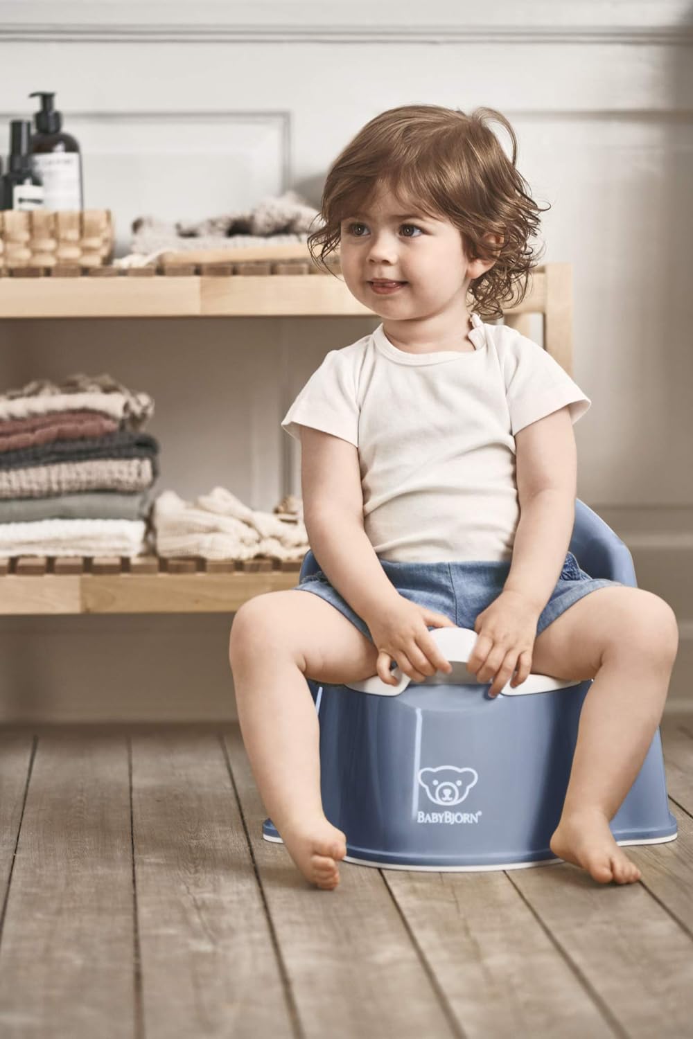 BabyBjörn Topfstuhl, Graublau/Weiss, Graublau/Weiss