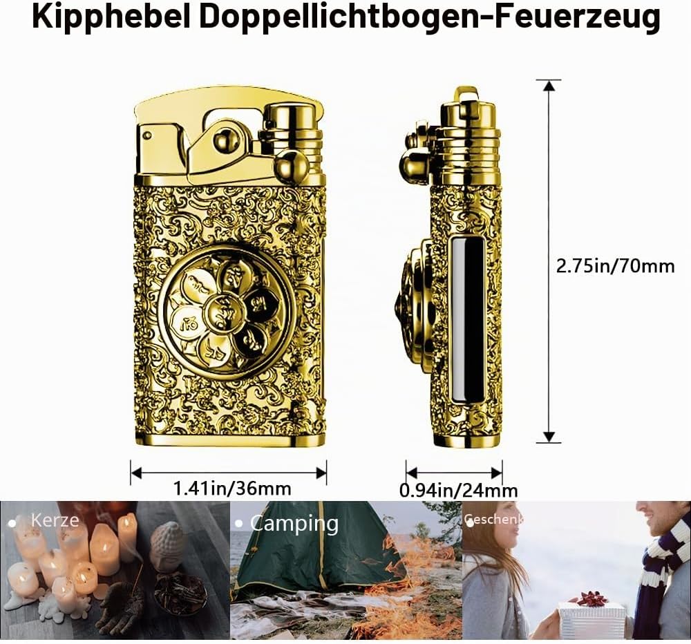 GADATOP Elektrisches Feuerzeug Sturmfeuerzeug USB Feuerzeuge Wiederaufladbar lichtbogen feuerzeug Wi