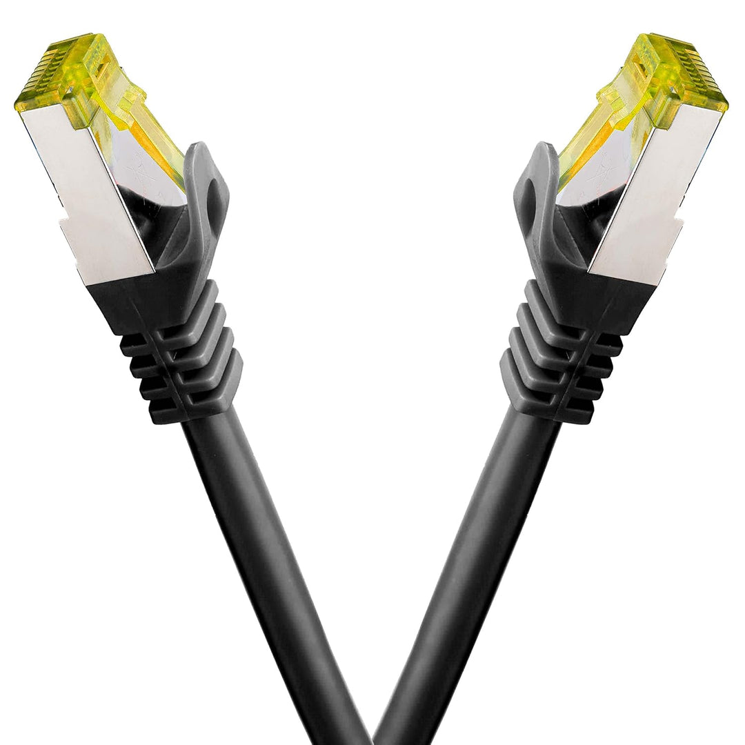 BIGtec LAN Kabel 10 Stück 2m Netzwerkkabel CAT7 Ethernet Internet Patchkabel CAT.7 schwarz Gigabit d