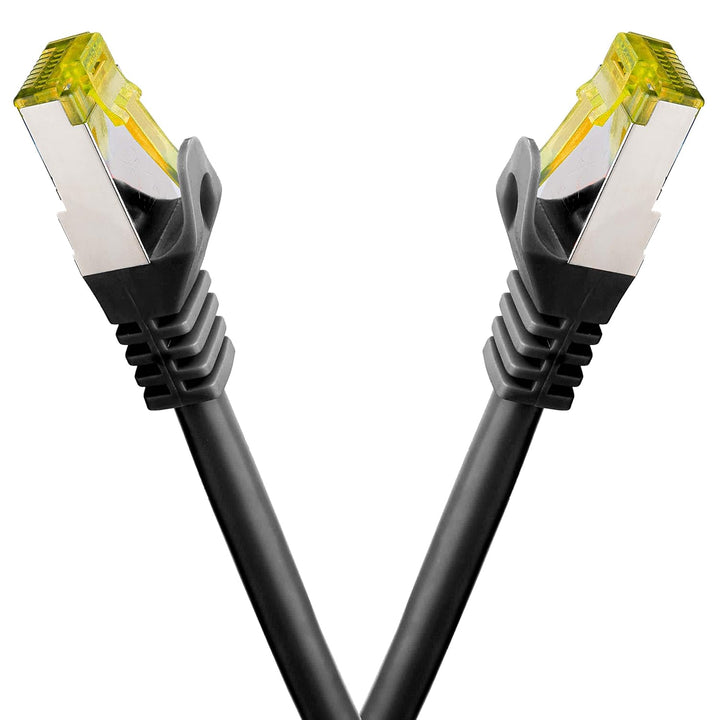 BIGtec LAN Kabel 10 Stück 2m Netzwerkkabel CAT7 Ethernet Internet Patchkabel CAT.7 schwarz Gigabit d