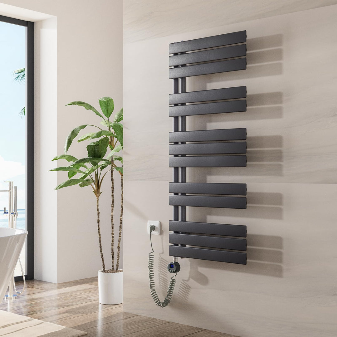 Heilmetz Badheizkörper Elektrisch 1176 x 500 mm,Flach Bad Heizkörper mit Digitalem Thermostat,Elektr
