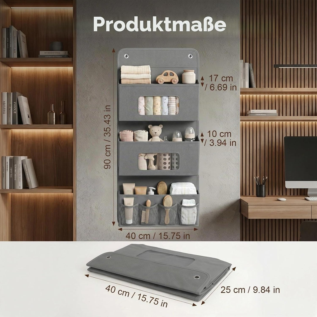 Hänge Organizer mit 3 Fächern, Hängeorganizer 3-Schichten 40x90cm, Kleiderschrank Organizer Hängend,