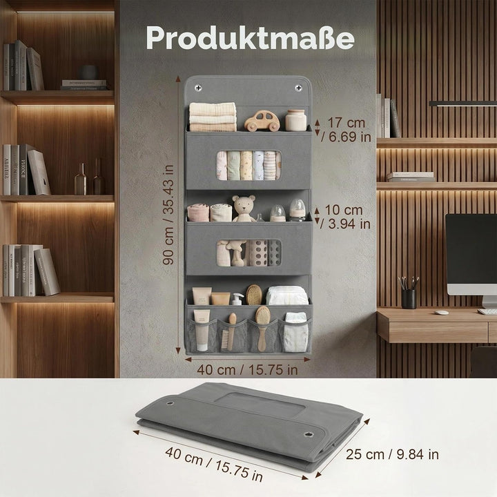 Hänge Organizer mit 3 Fächern, Hängeorganizer 3-Schichten 40x90cm, Kleiderschrank Organizer Hängend,