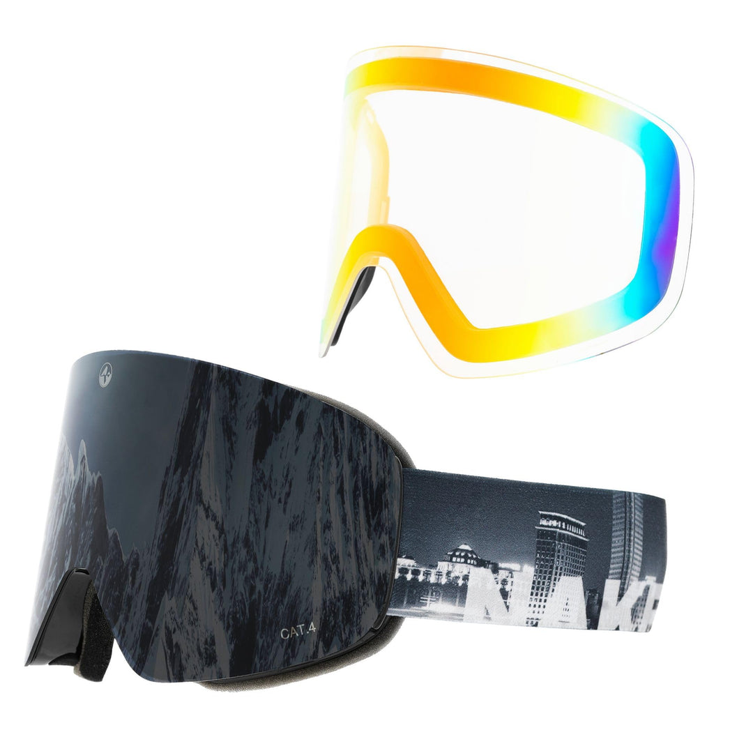 NAKED Optics The TROOP EVO Skibrille Männer, Ski Brille Frauen, Snowboardbrille, Skibrille mit Wechs