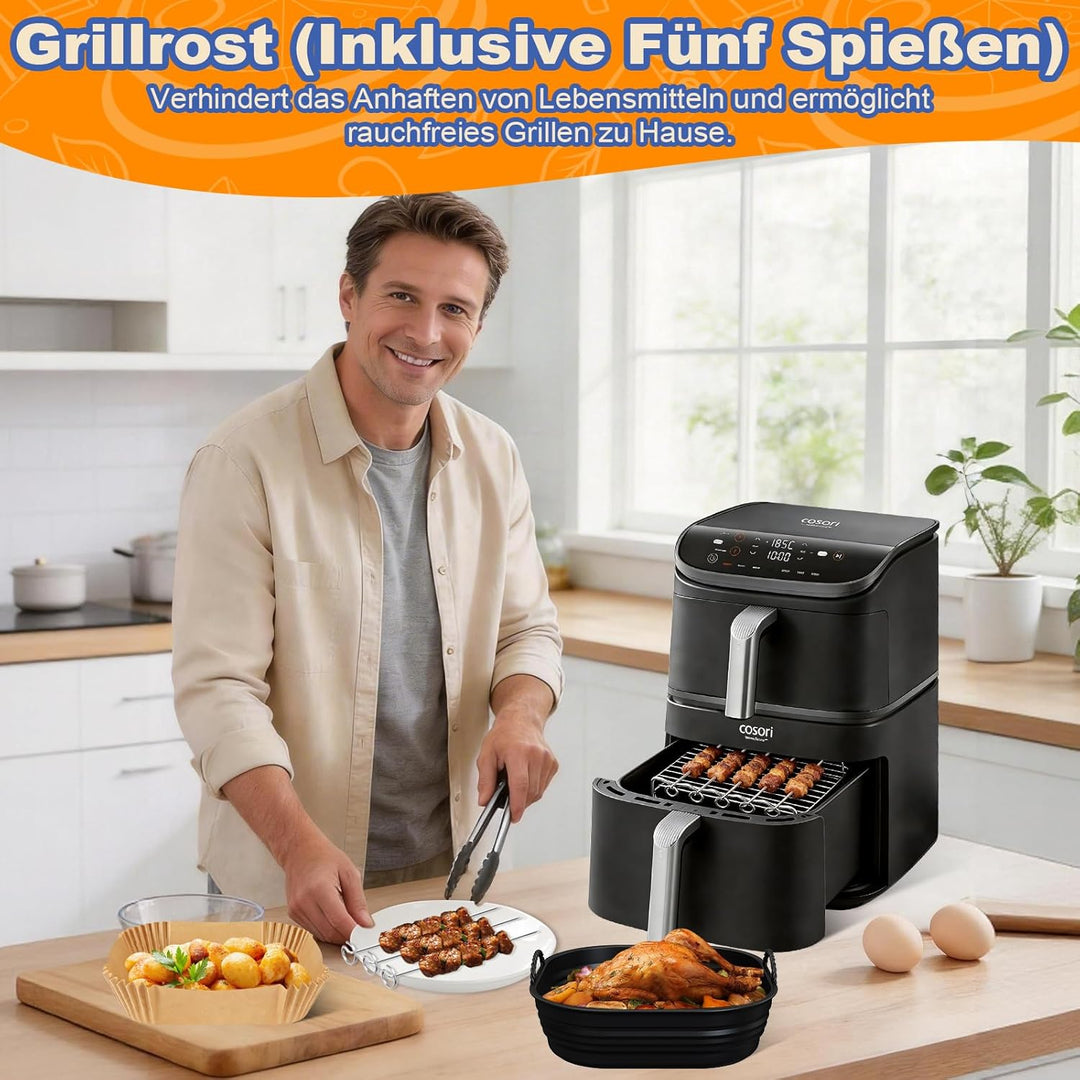 22CM Heissluftfritteuse Zubehör - Airfryer Zubehör für COSOR Turboblaze 5.5L / 6L / 6.2L Turbo Tower