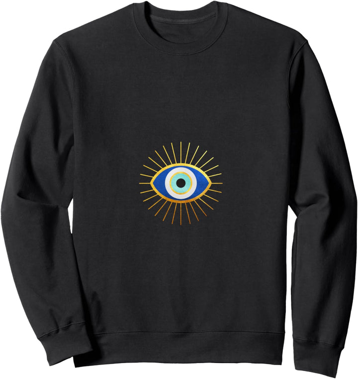 Matiasma Evil Eye Symbol in griechischem Schriftzug Sweatshirt